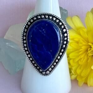 925 Sterling Lapis Lazuli Ring  Size 9